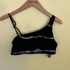 BECCA Black and Gray Swim Bikini Top Size Medium NWT